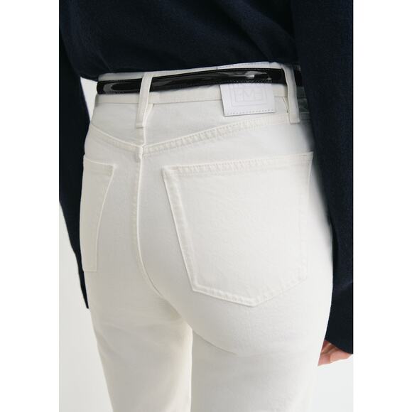 Toteme Classic Cut Straight Cropped Jeans in Off White 29 - Picture 4 of 6